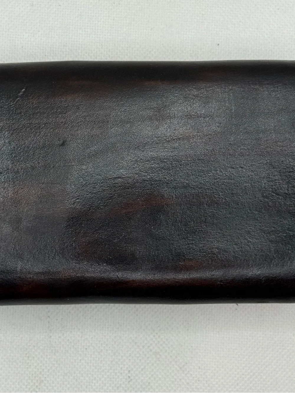 Handmade Leather Snap Card Wallet Dark Brown Minimalist